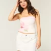 Low Rise White Denim Mini Skort Low Rise White Denim Mini Skort