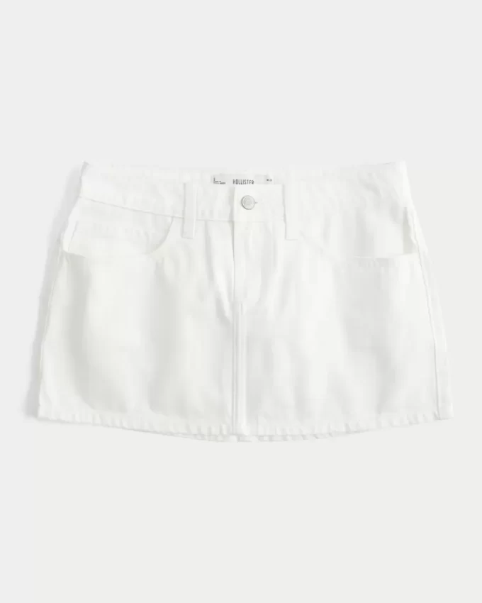 Low Rise White Denim Mini Skort Low Rise White Denim Mini Skort