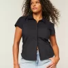 Lyhythihainen Stretch Poplin Button Through paita Lyhythihainen Stretch Poplin Button Through paita