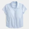 Lyhythihainen Stretch Poplin Button Through paita Lyhythihainen Stretch Poplin Button Through paita