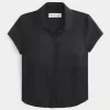 Lyhythihainen Stretch Poplin Button Through paita Lyhythihainen Stretch Poplin Button Through paita