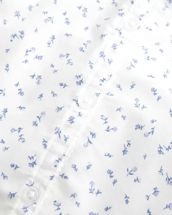 Lyhythihainen Stretch Poplin Button Through paita Lyhythihainen Stretch Poplin Button Through paita