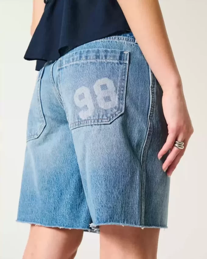 Matala, keskikokoinen pesunumero Graafinen Baggy Jort Matala, keskikokoinen pesunumero Graafinen Baggy Jort