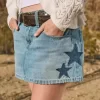 Matala, keskipestävä Star Applique Denim Mini Skort Matala, keskipestävä Star Applique Denim Mini Skort