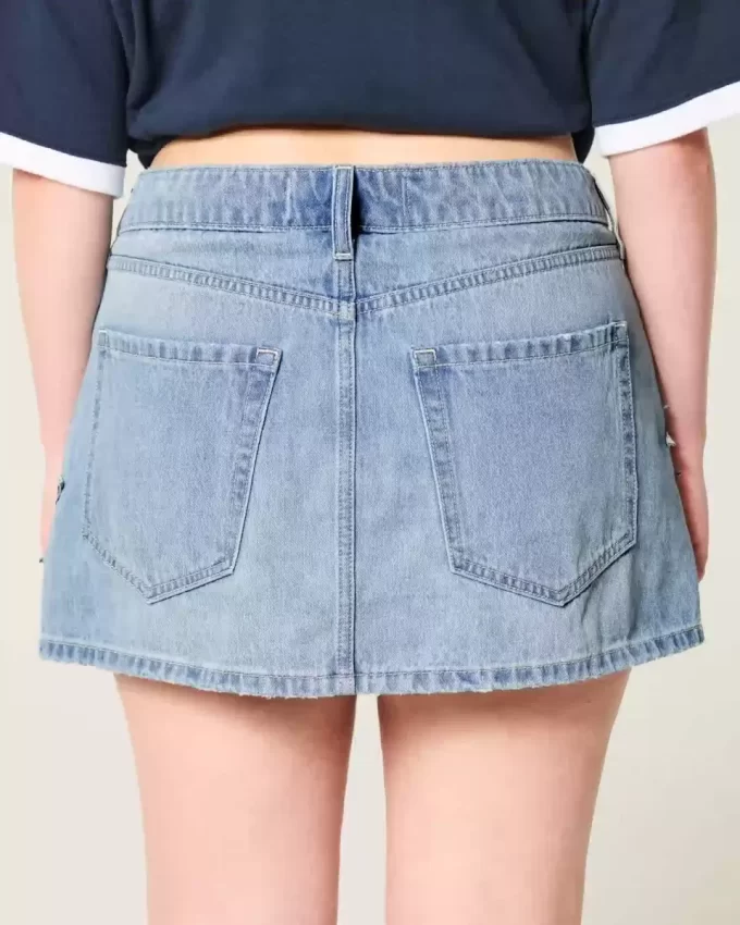 Matala, keskipestävä Star Applique Denim Mini Skort Matala, keskipestävä Star Applique Denim Mini Skort