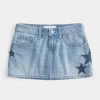 Matala, keskipestävä Star Applique Denim Mini Skort Matala, keskipestävä Star Applique Denim Mini Skort