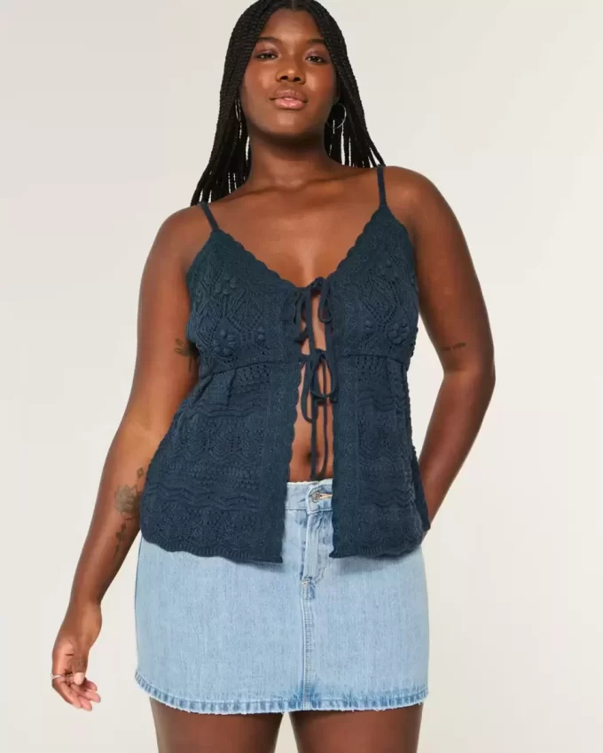 Matala, keskipesu denim Mini Skort Matala, keskipesu denim Mini Skort