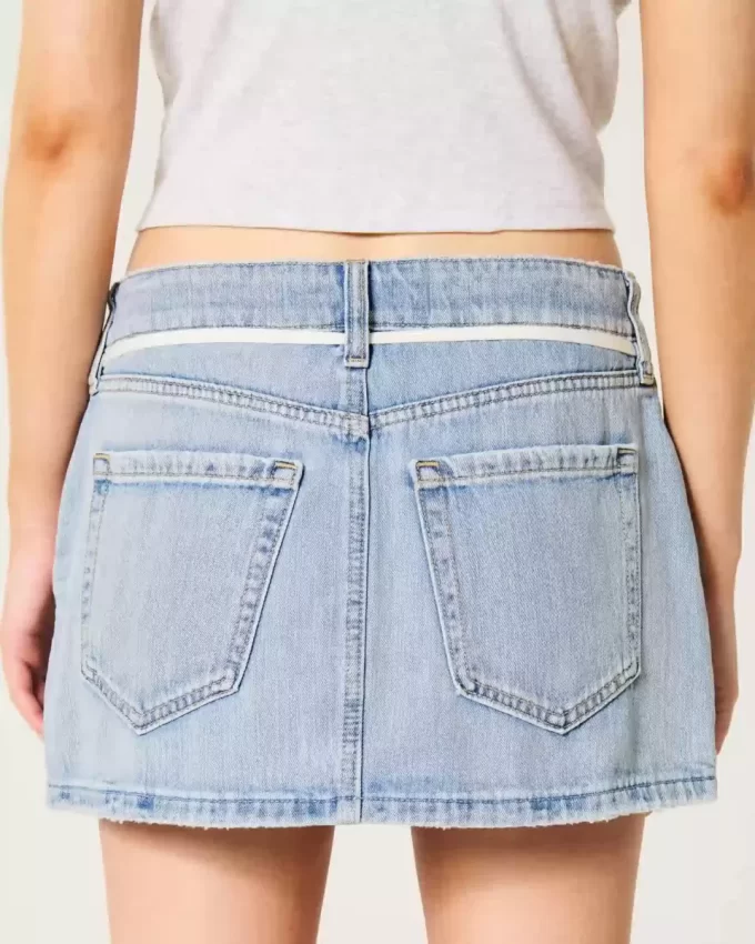 Matala, kevyt pesukengännauha Denim Mini Skort Matala, kevyt pesukengännauha Denim Mini Skort