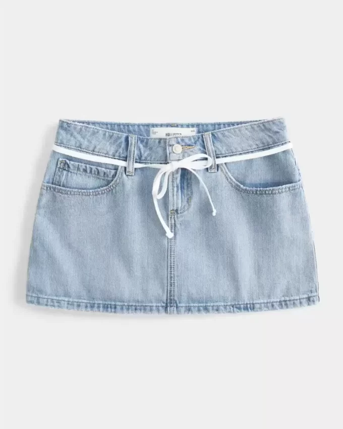 Matala, kevyt pesukengännauha Denim Mini Skort Matala, kevyt pesukengännauha Denim Mini Skort