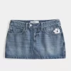 Matala kirjailtu Denim Mini Skort Matala kirjailtu Denim Mini Skort