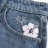 Matala kirjailtu Denim Mini Skort Matala kirjailtu Denim Mini Skort