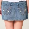 Matala kirjailtu Denim Mini Skort Matala kirjailtu Denim Mini Skort