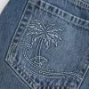Matala kirjailtu Denim Mini Skort Matala kirjailtu Denim Mini Skort