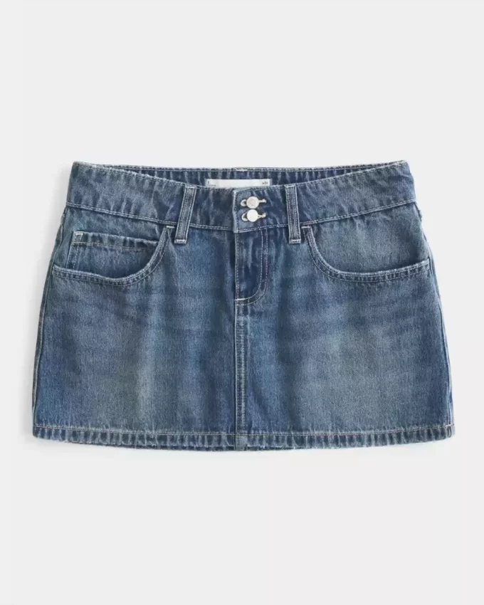Matala kirjailtu Denim Mini Skort Matala kirjailtu Denim Mini Skort