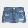 Matala revitty tumma pesu Denim Mini Skort Matala revitty tumma pesu Denim Mini Skort