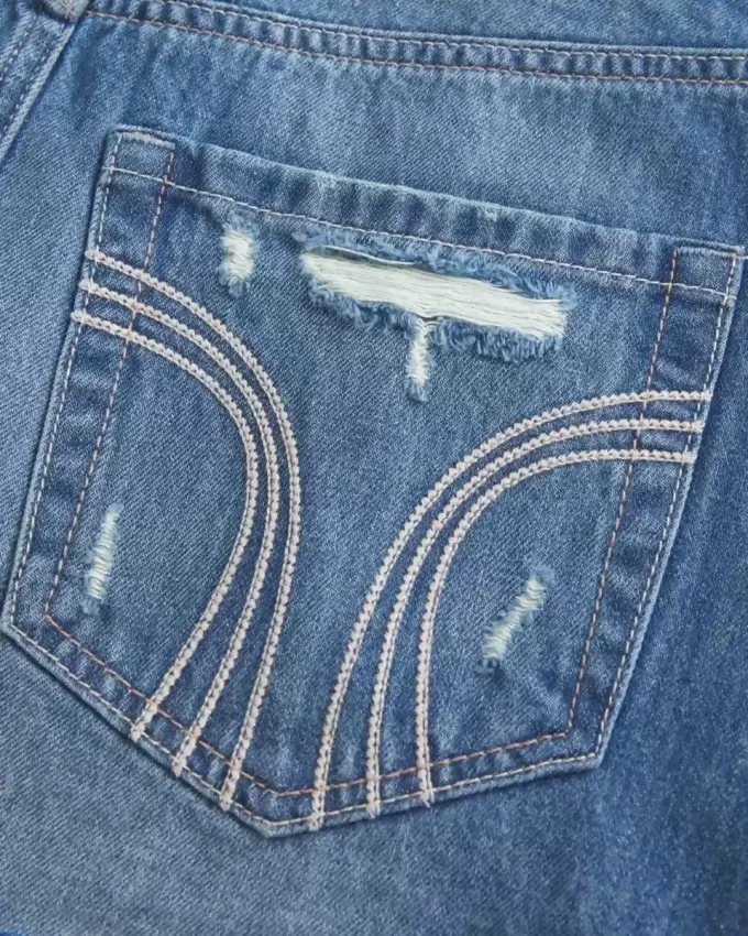 Matala revitty tumma pesu Denim Mini Skort Matala revitty tumma pesu Denim Mini Skort