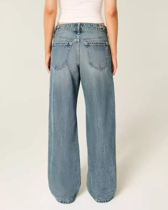 Matala, säädettävä vyötärö Medium Wash Baggy Farkut