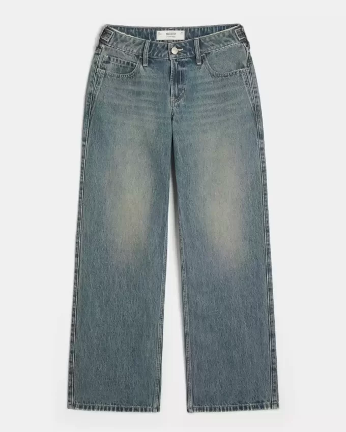 Matala, säädettävä vyötärö Medium Wash Baggy Farkut