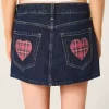 Matala tumma pesuruudullinen taskufarkkutasku Mini Skort Matala tumma pesuruudullinen taskufarkkutasku Mini Skort