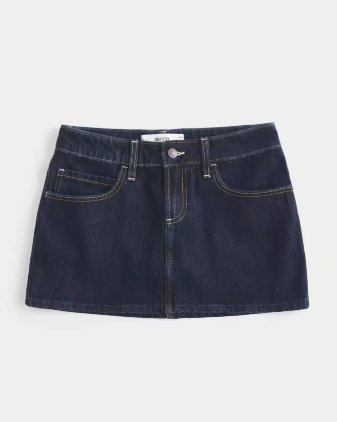 Matala tumma pesuruudullinen taskufarkkutasku Mini Skort Matala tumma pesuruudullinen taskufarkkutasku Mini Skort