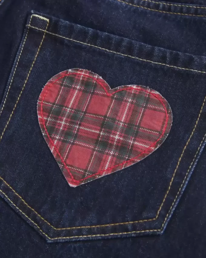 Matala tumma pesuruudullinen taskufarkkutasku Mini Skort Matala tumma pesuruudullinen taskufarkkutasku Mini Skort