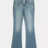 Matalakorkea keskipesu brodeerattu kukkainen bootcut farkut Matalakorkea keskipesu brodeerattu kukkainen bootcut farkut