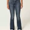Matalat Dark Wash brodeeratut bootcut farkut