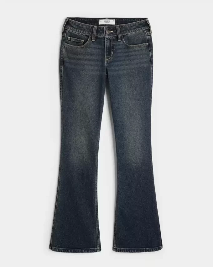 Matalat Dark Wash brodeeratut bootcut farkut