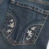 Matalat Dark Wash brodeeratut bootcut farkut
