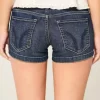 Matalat Dark Wash brodeeratut farkkushortsit Matalat Dark Wash brodeeratut farkkushortsit