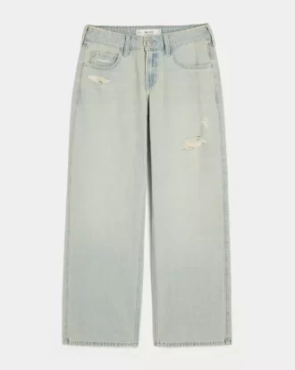 Matalat Distressed Light Wash Baggy -farkut