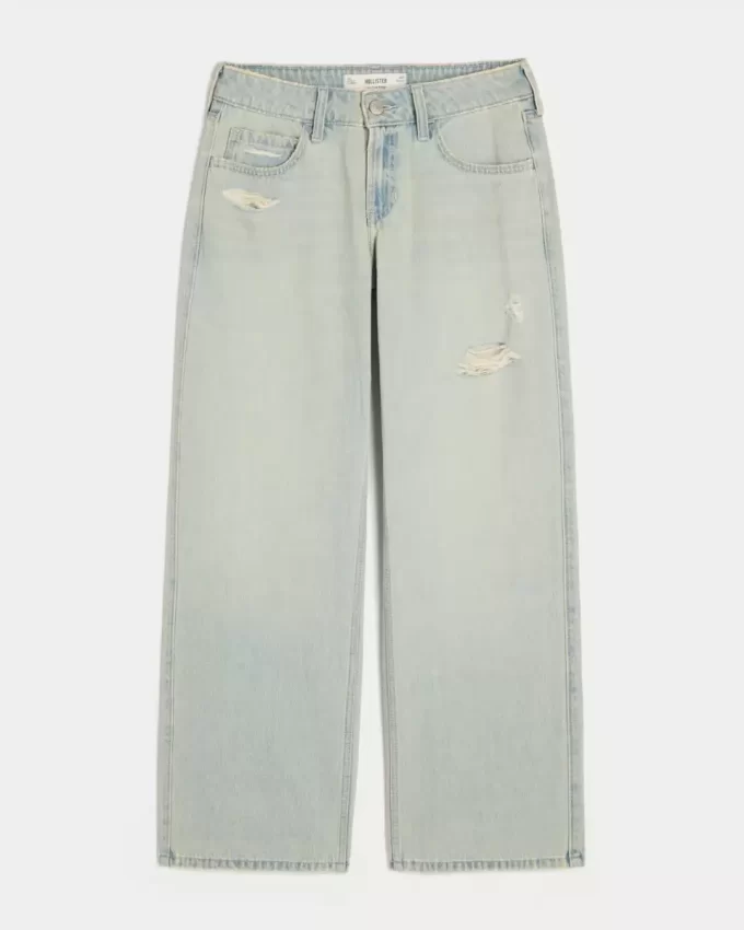 Matalat Distressed Light Wash Baggy -farkut