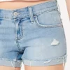 Matalat Distressed Light Wash -farkkushortsit