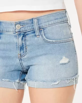 Matalat Distressed Light Wash -farkkushortsit