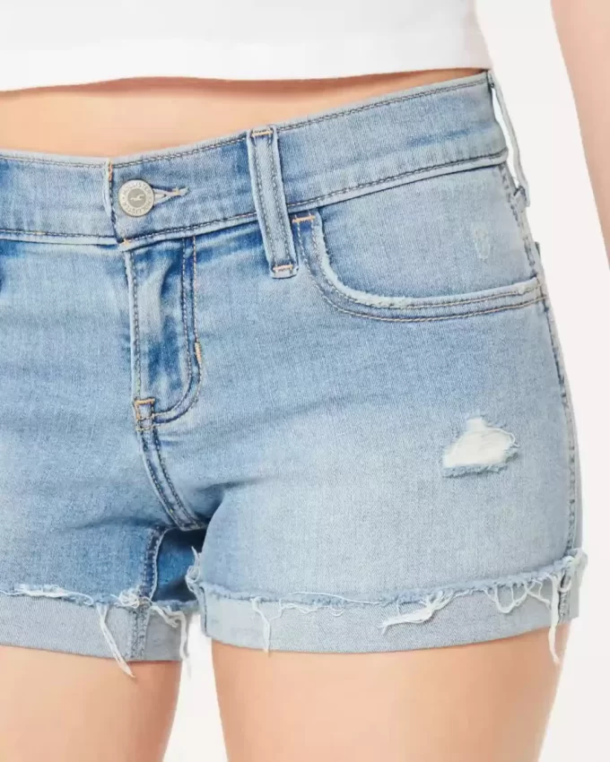 Matalat Distressed Light Wash -farkkushortsit