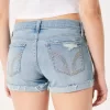 Matalat Distressed Light Wash -farkkushortsit