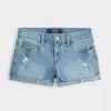 Matalat Distressed Light Wash -farkkushortsit