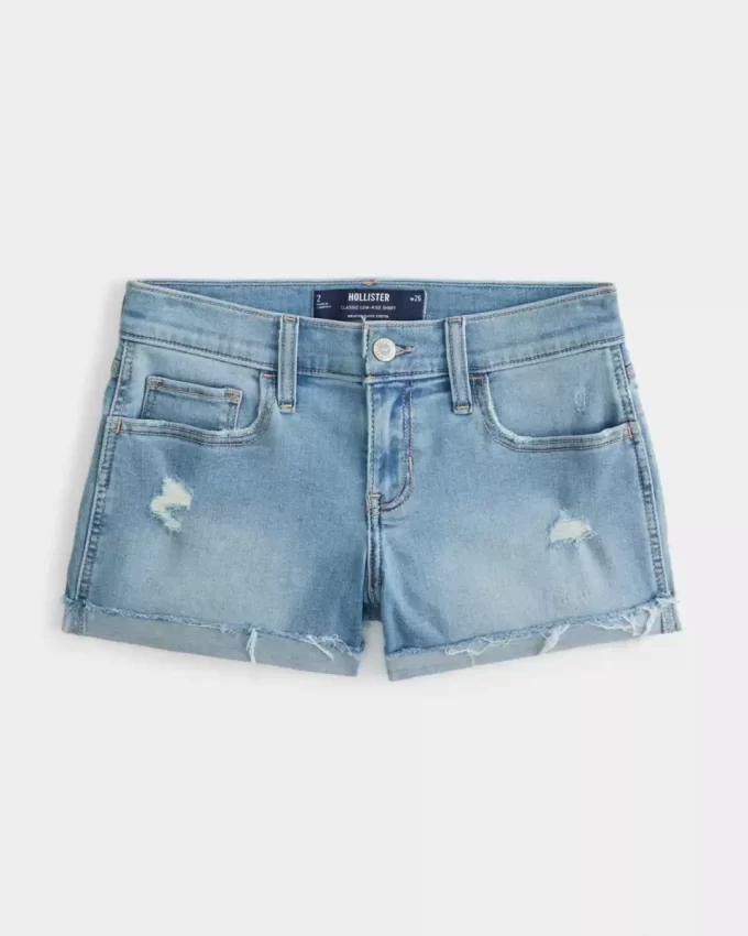 Matalat Distressed Light Wash -farkkushortsit