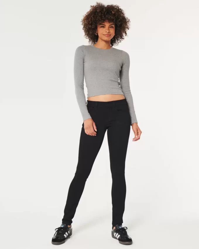 Matalat mustat Super Skinny -farkut Matalat mustat Super Skinny -farkut