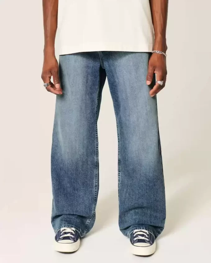 Medium Wash Baggy Bootcut farkut