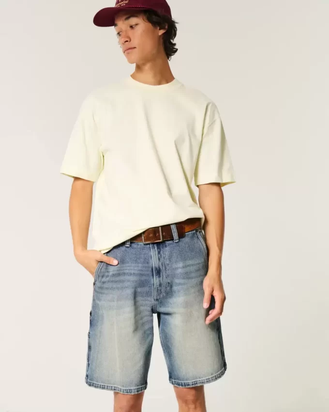 Medium Wash Baggy Denim Painter Shortsit Medium Wash Baggy Denim Painter Shortsit