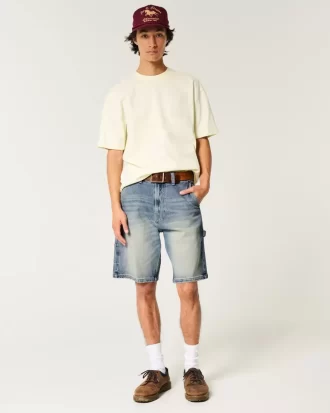 Medium Wash Baggy Denim Painter Shortsit