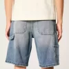 Medium Wash Baggy Denim Painter Shortsit Medium Wash Baggy Denim Painter Shortsit
