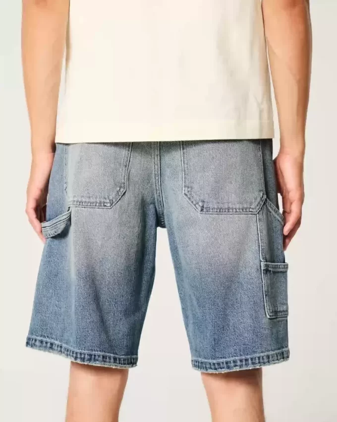 Medium Wash Baggy Denim Painter Shortsit Medium Wash Baggy Denim Painter Shortsit