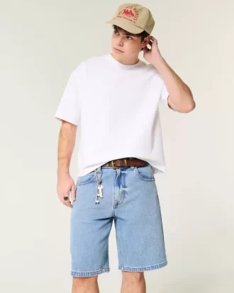 Medium Wash Baggy Denim shortsit