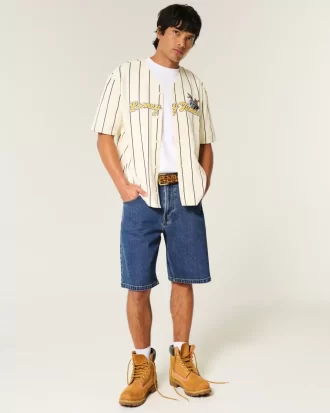 Medium Wash Baggy Denim shortsit