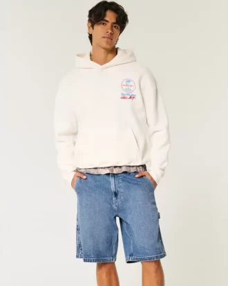 Medium Wash Baggy Painter Denim shortsit