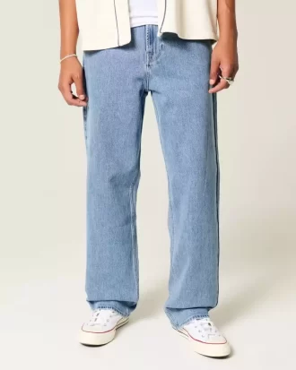 Medium Wash Brodeeratut Baggy Farkut