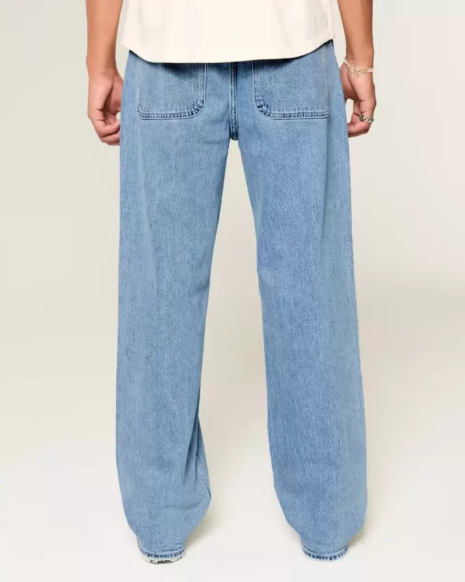Medium Wash Brodeeratut Baggy Farkut