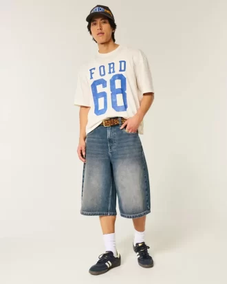 Medium Wash Denim Half Pants